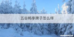 五谷畅享牌子怎么样