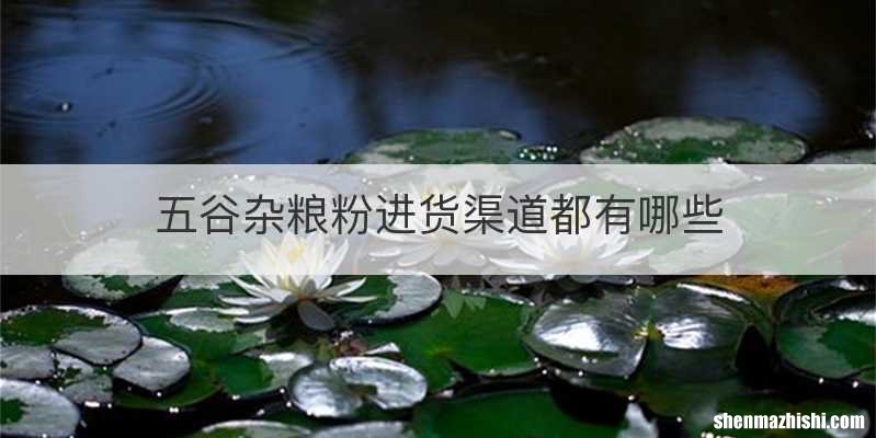五谷杂粮粉进货渠道都有哪些