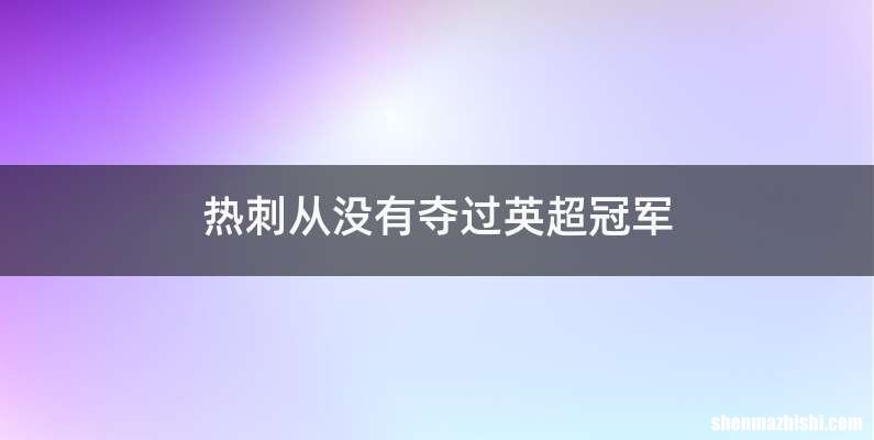 热刺从没有夺过英超冠军