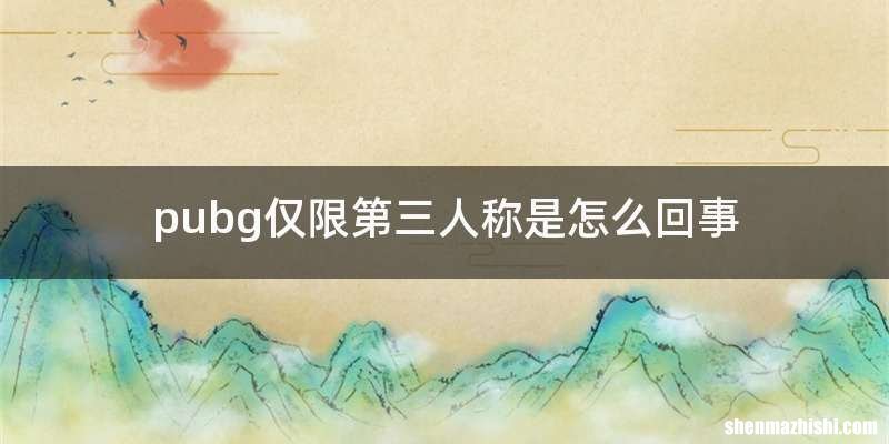 pubg仅限第三人称是怎么回事