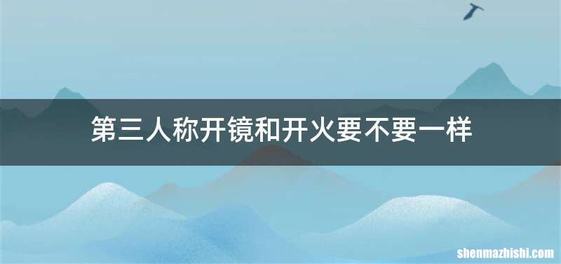 第三人称开镜和开火要不要一样
