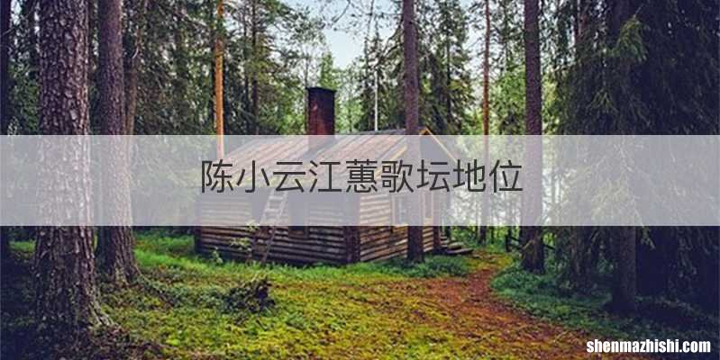 陈小云江蕙歌坛地位
