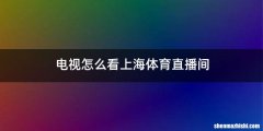 电视怎么看上海体育直播间