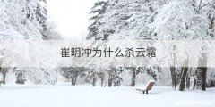 崔明冲为什么杀云霜