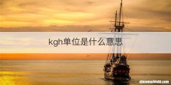 kgh单位是什么意思