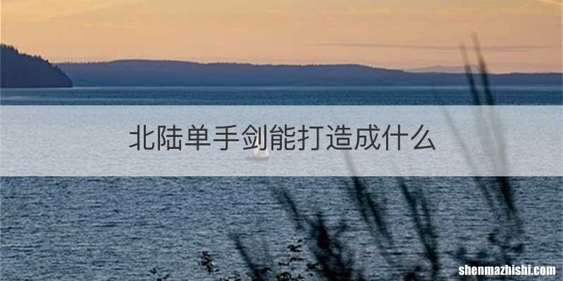 北陆单手剑能打造成什么
