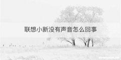 联想小新没有声音怎么回事