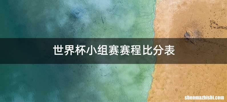 世界杯小组赛赛程比分表