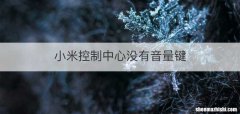 小米控制中心没有音量键