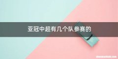 亚冠中超有几个队参赛的