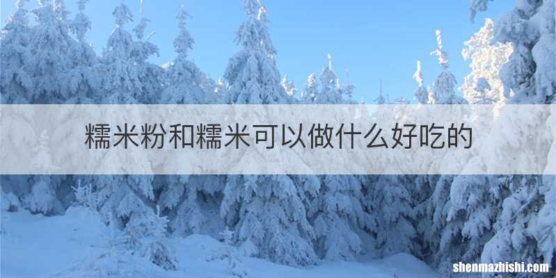 糯米粉和糯米可以做什么好吃的