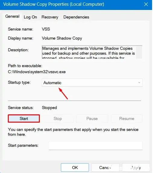 修复Windows11/10上的系统还原点错误0x80042306