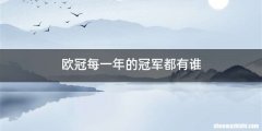 欧冠每一年的冠军都有谁