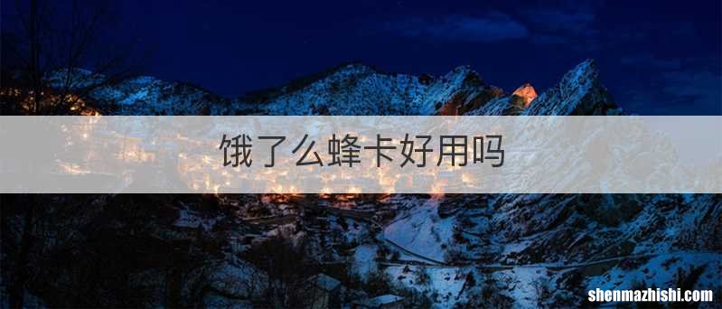 饿了么蜂卡好用吗