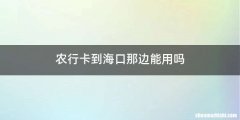 农行卡到海口那边能用吗