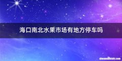 海口南北水果市场有地方停车吗