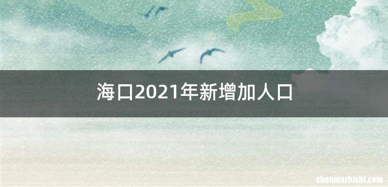海口2021年新增加人口
