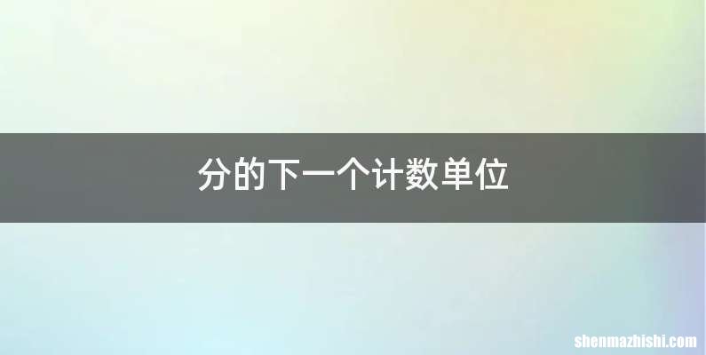 分的下一个计数单位