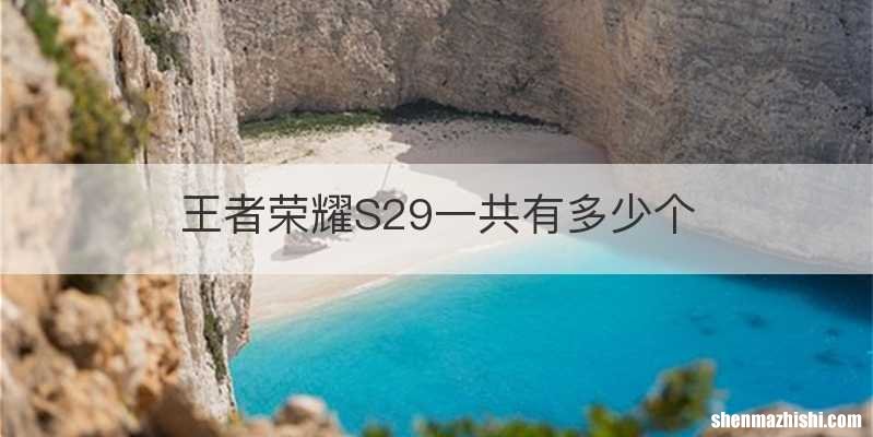 王者荣耀S29一共有多少个