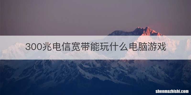 300兆电信宽带能玩什么电脑游戏