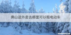 佛山送外卖去哪里可以租电动车