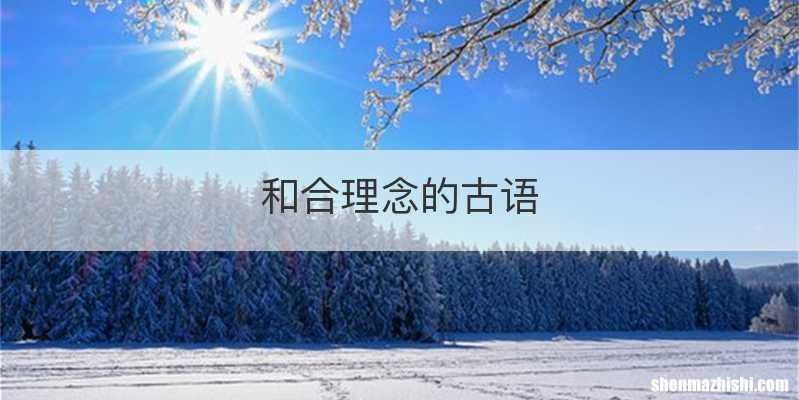 和合理念的古语