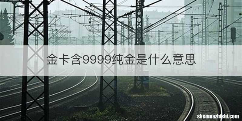 金卡含9999纯金是什么意思