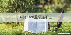 奔驰r320蓝牙连不上