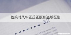 他笑时风华正茂正版和盗版区别