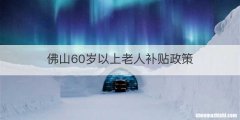 佛山60岁以上老人补贴政策