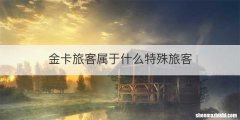 金卡旅客属于什么特殊旅客