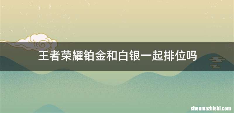 王者荣耀铂金和白银一起排位吗