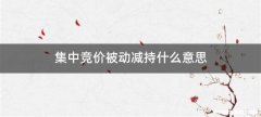 集中竞价被动减持什么意思