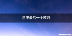 意甲最后一个欧冠