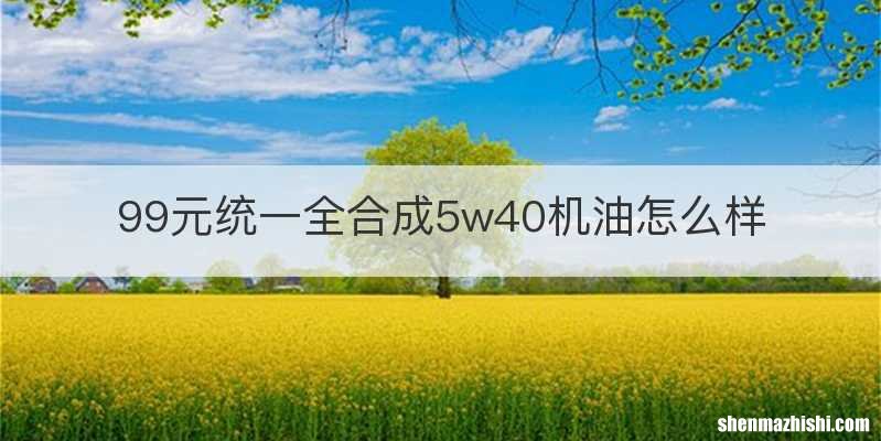 99元统一全合成5w40机油怎么样