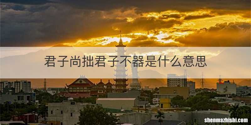 君子尚拙君子不器是什么意思