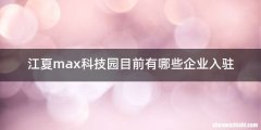 江夏max科技园目前有哪些企业入驻