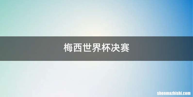 梅西世界杯决赛