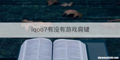 iqoo7有没有游戏肩键