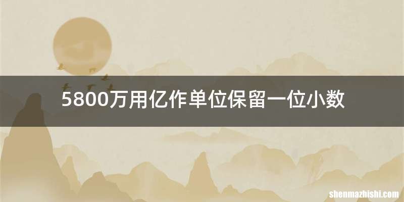 5800万用亿作单位保留一位小数