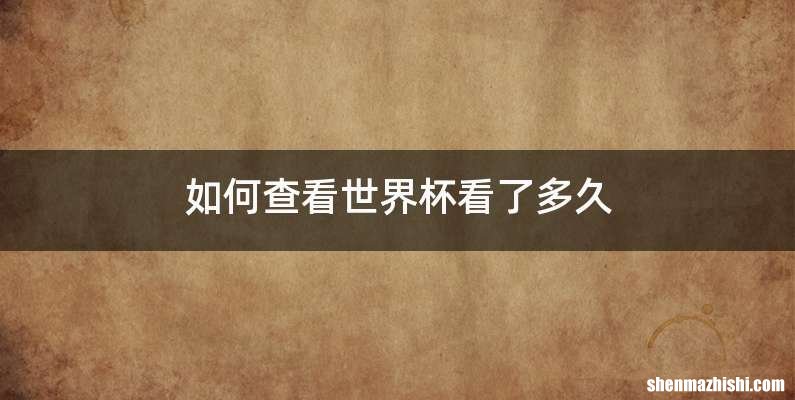 如何查看世界杯看了多久