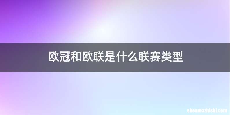 欧冠和欧联是什么联赛类型