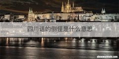 四川话的倒怪是什么意思