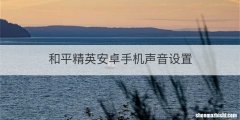 和平精英安卓手机声音设置