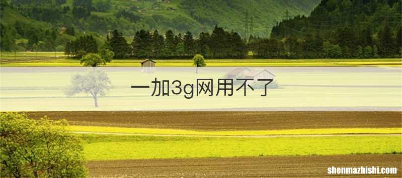 一加3g网用不了
