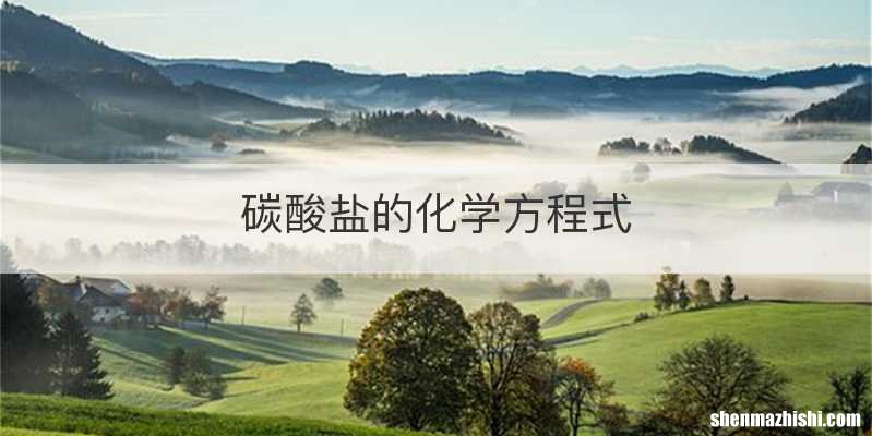 碳酸盐的化学方程式