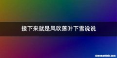 接下来就是风吹落叶下雪说说