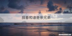 探春和谁是亲兄弟