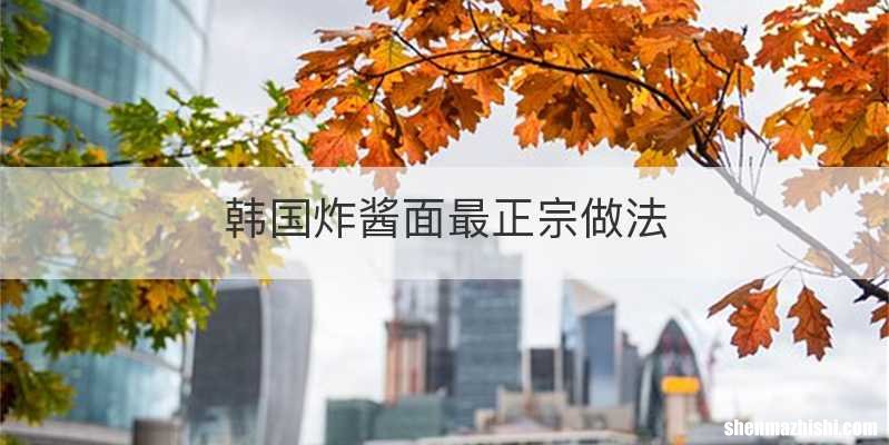 韩国炸酱面最正宗做法
