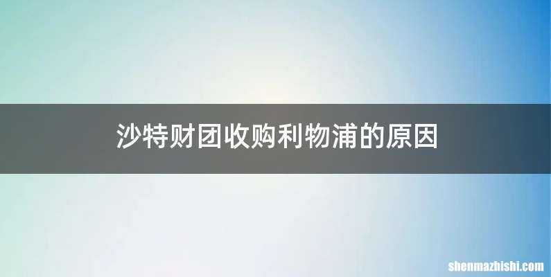 沙特财团收购利物浦的原因